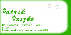 patrik vaszko business card